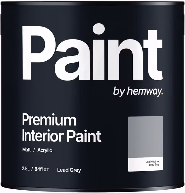 Hemway Matt Acrylic Dispersion Interior Paint, Grey, 2.5 l