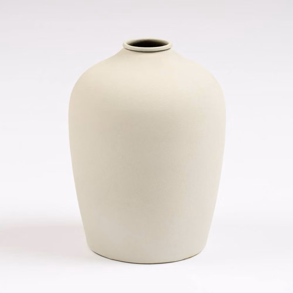 Scottish Everlastings Ltd Modern White Round Tabletop Vase, H 18.0 cm x W 13.0 cm x D 13.0 cm – 2