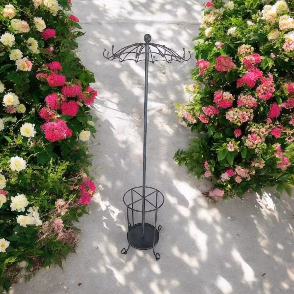 Minster Metal Coat and Umbrella Stand in Grey, W56 x D56 x H172 cm – 4
