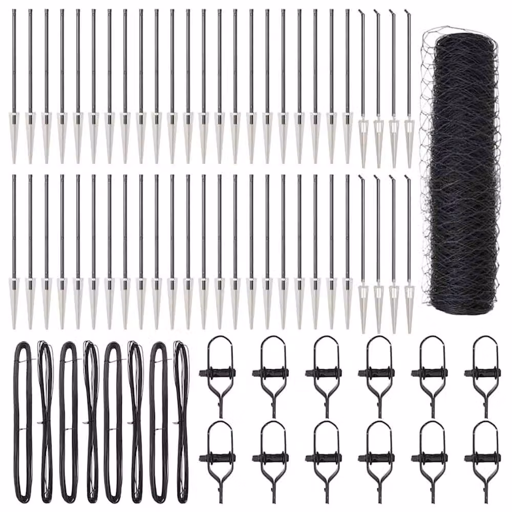 Berkfield Home Grey Steel Hexagon Fence, W: 0.5 m, L: 100 m – 2