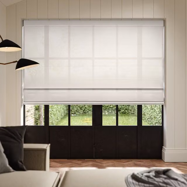 Ante Decor Karrika No Joins Sheer Made To Measure Roman Blind in Pearl