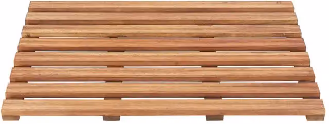 Berkfield Home Durable Acacia Wood Bath Mats, 2 Pack, Brown, W: 56 cm, D: 37 cm
