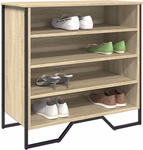 Berkfield Home Shoe Cabinet in Sonoma Oak with Integrated Seat, W/D/H: 80 x 38 x 78 cm – 1