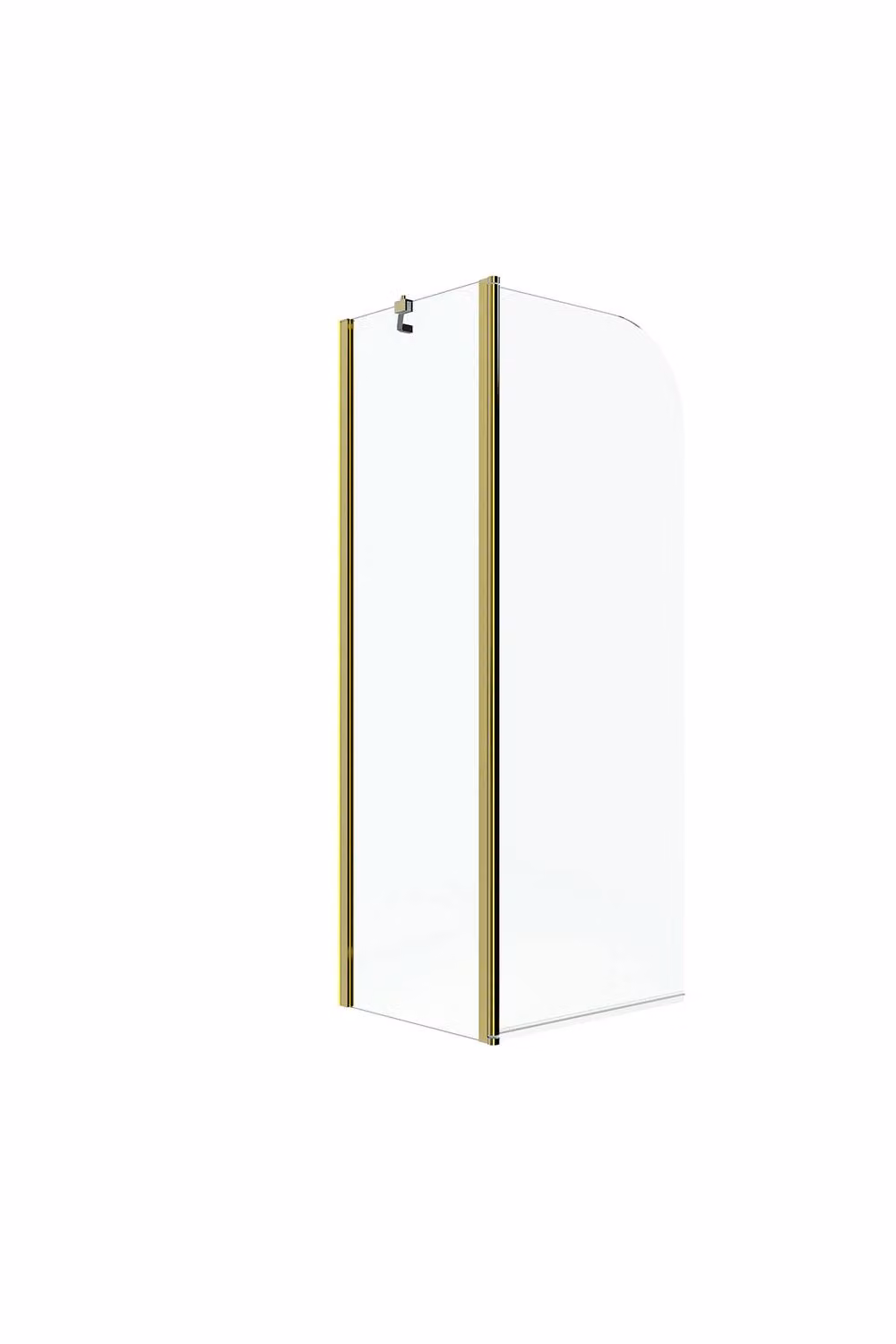 Living and Home 2-Section 180 Degree Pivot Over Bath Shower Screen in Gold with Clear Glass, W: 140 cm, H: 99.5 cm – 2