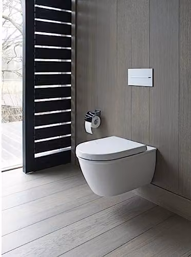 Duravit Starck 2/Darling New Soft Close Toilet Seat in White with Urea Thermoset Lid and Stainless Steel Hinges – 1