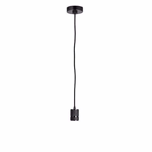 ENDON Urban 1 Light Pendant in Black Chrome with Transparent Glass, E27