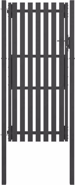 Berkfield Home Anthracite Steel Garden Fence Swing Gate W/H: 1 x 2.5 m – 1