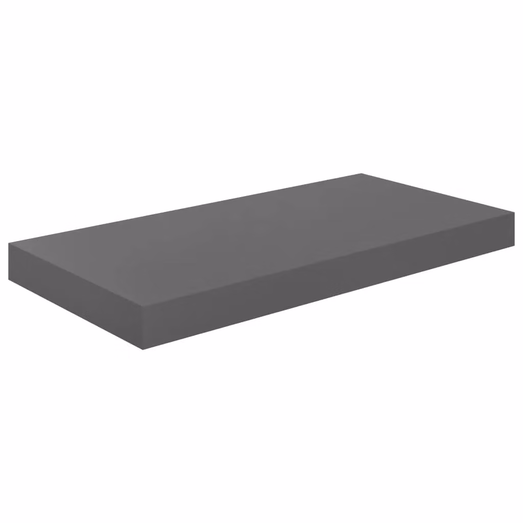 Berkfield Home Floating Wall Shelf in High Gloss Grey, W: 50 cm, D: 23 cm, H: 3.8 cm – 2