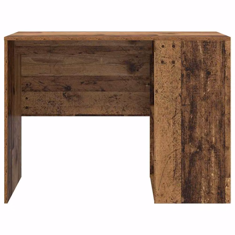 Berkfield Home Writing Desk in Brown Old Wood Finish with Small Storage – 4
