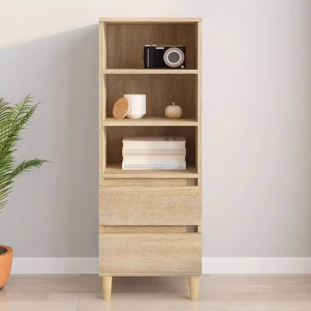 Berkfield Home Sonoma Oak Highboard in Beige, W/D/H: 40 x 36 x 110 cm – 1