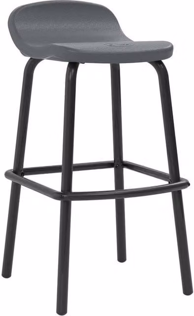 Rowlinsons Set of 2 Grey Outdoor Bar Stools with Metal and Plastic Construction, W46 x D53 x H90 cm – 5