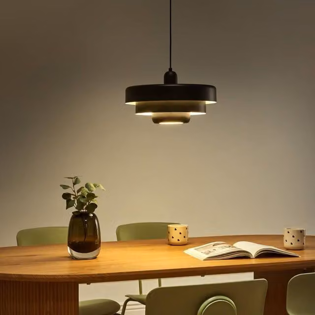 Wyld and Coco Matte Black Metal Tiered Suspended Pendant Lamp – 1