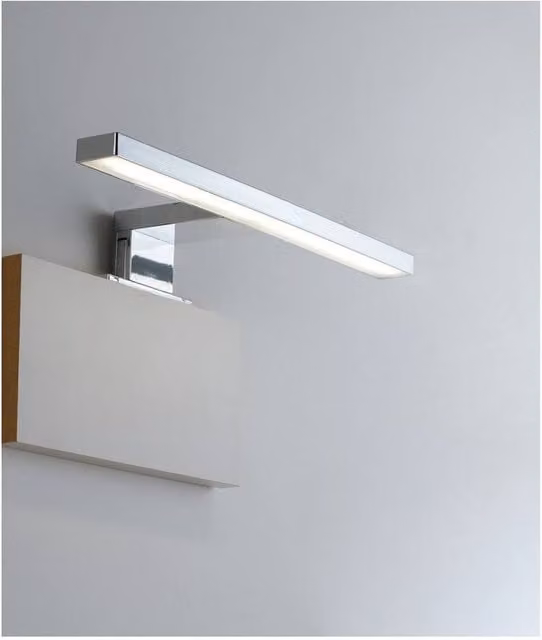 Netlighting LED Bathroom Wall Lamp in Chrome and Silver with 4000K Cool White Light, IP44 Rated