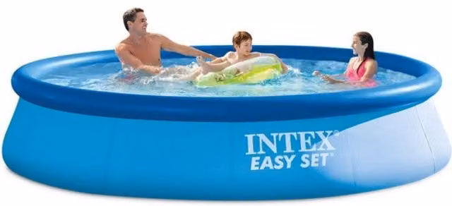 Intex Easy Set Round Inflatable Paddling Pool, Blue, Diameter: 457.2 cm