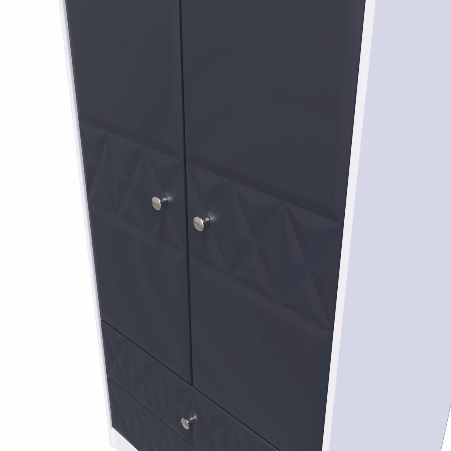 2 U Toledo Ready Assembled 2 Door 2 Drawer Wardrobe in Dark Blue – 3