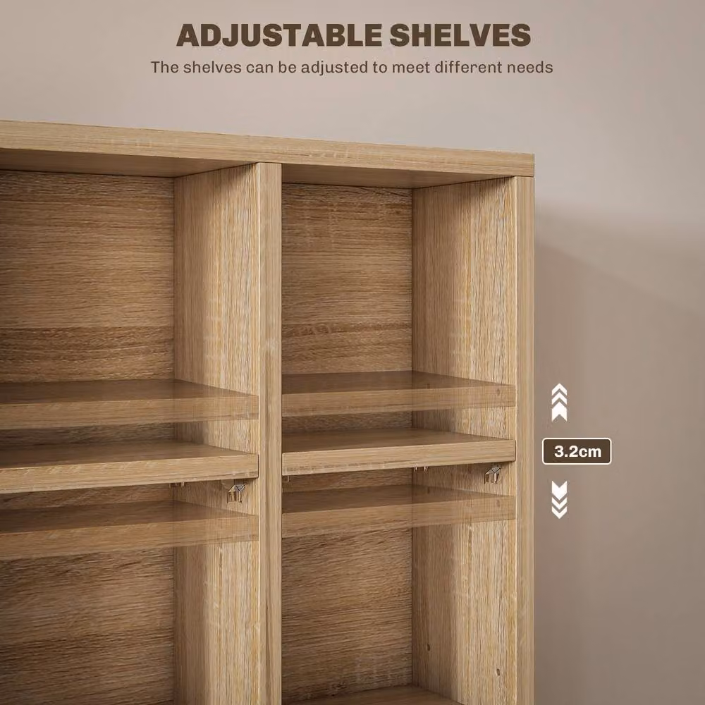 Rolipo Brown CD Media Storage Unit with Adjustable Shelves W: 89 cm, H: 130.5 cm – 7