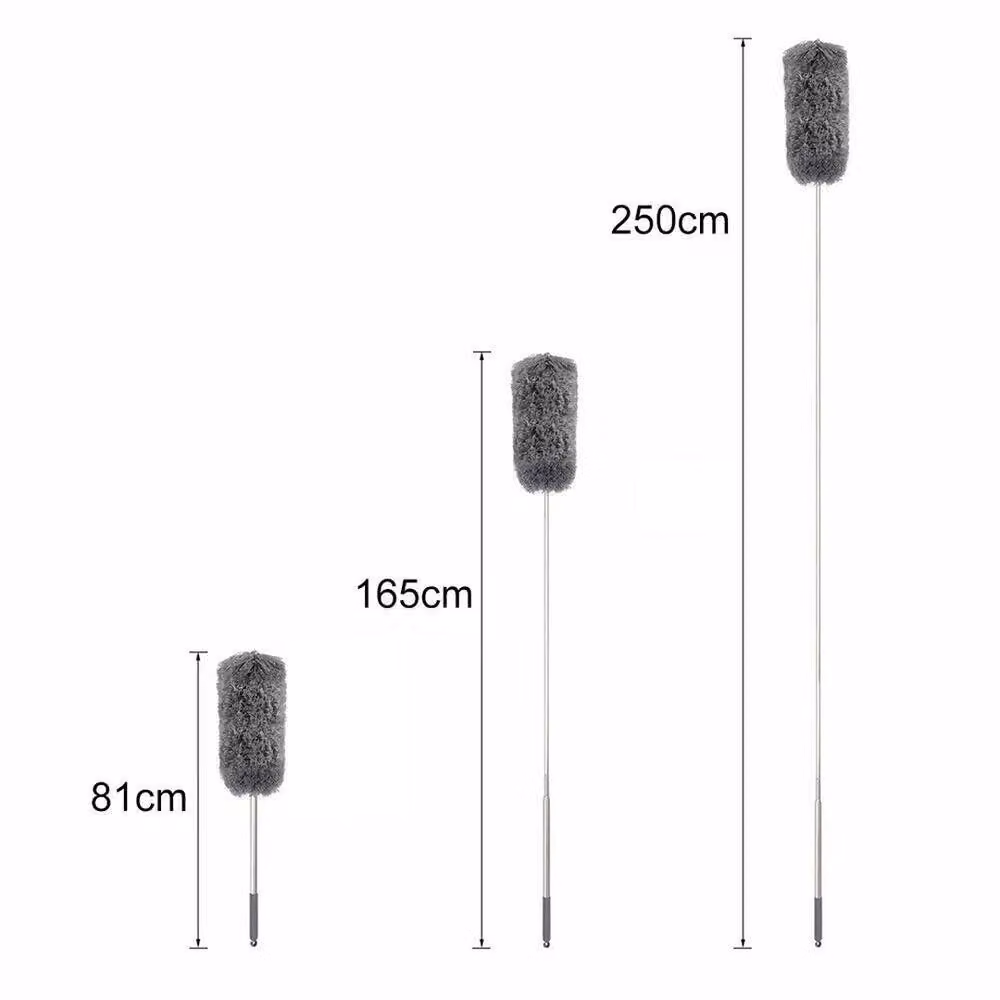 SPETLEK Silver and Grey Microfibre Feather Duster with 280cm Telescopic Stainless Steel Handle – 2