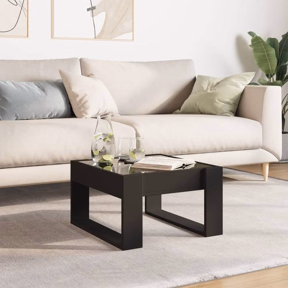Berkfield Home Infinity LED Coffee Table, Black, W: 50 cm, D: 53 cm, H: 30 cm – 1