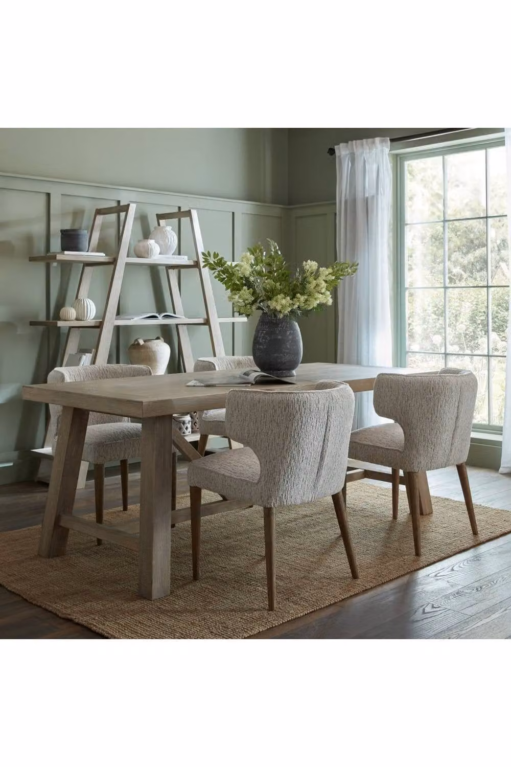 KDMD Avia Mist Grey Fabric Upholstered Dining Chair with Metal Frame – 2