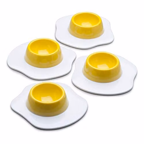 Zeal Eggtastic Melamine Egg Cup Set of 4, White, Stackable and Dishwasher Safe – 1