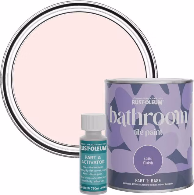 Rust-Oleum Bathroom Tile Paint in Satin Finish, Pink, 0.75 l