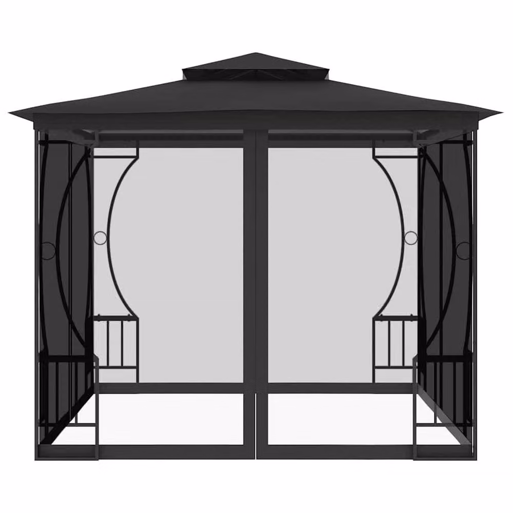 Berkfield Home Anthracite Gazebo with Nets, W/D/H: 300 x 300 x 265 cm – 3