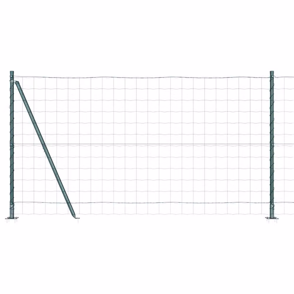 Berkfield Home Green Euro Fence with 7 Flanged Posts, Galvanised Steel, 1.2 x 10 m – 2