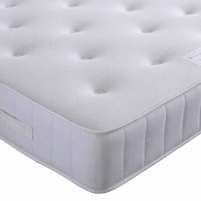 Bedmaster Memory Maestro Hybrid Memory Foam Plush Velvet Divan Set and Headboard in Natural, W/D/H: 140 x 200 cm