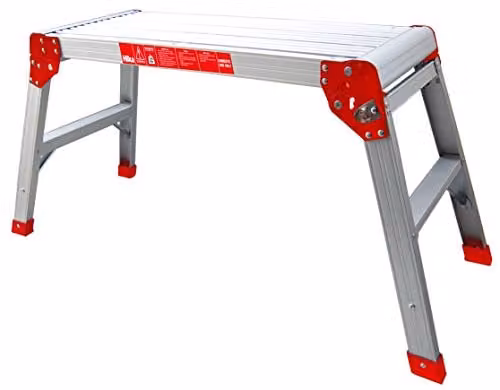 Hilka Foldable Aluminium Platform Ladder, Silver
