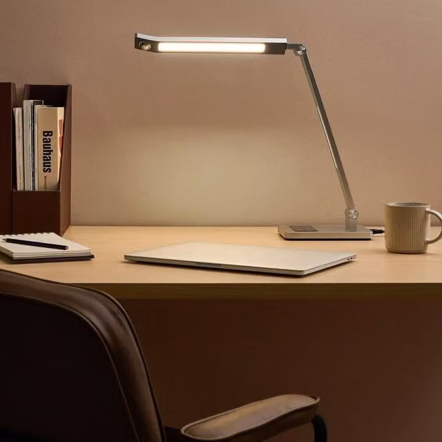 Wyld and Coco LED Desk Lamp in Silver with Motion Sensor and Stepless Dimming – 1