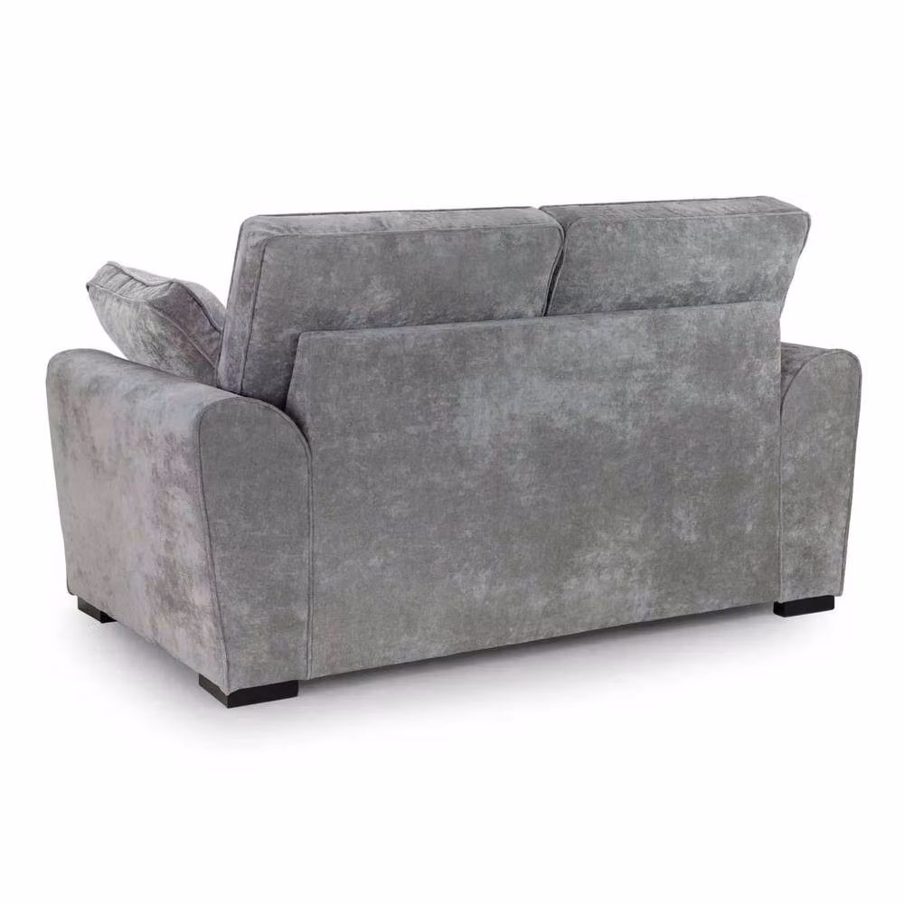 Furnishings For Less UK Montford Grey Fabric 2 Seater High Back Sofa with Scatter Cushions and Removable Covers – 2