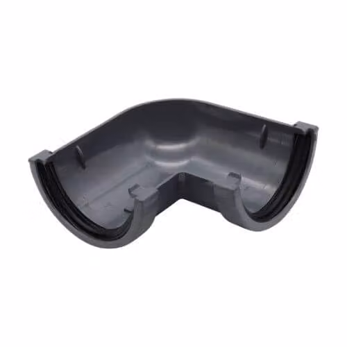 FloPlast Mini Half Round Gutter Angle 90 Degree, 76mm, Anthracite Grey