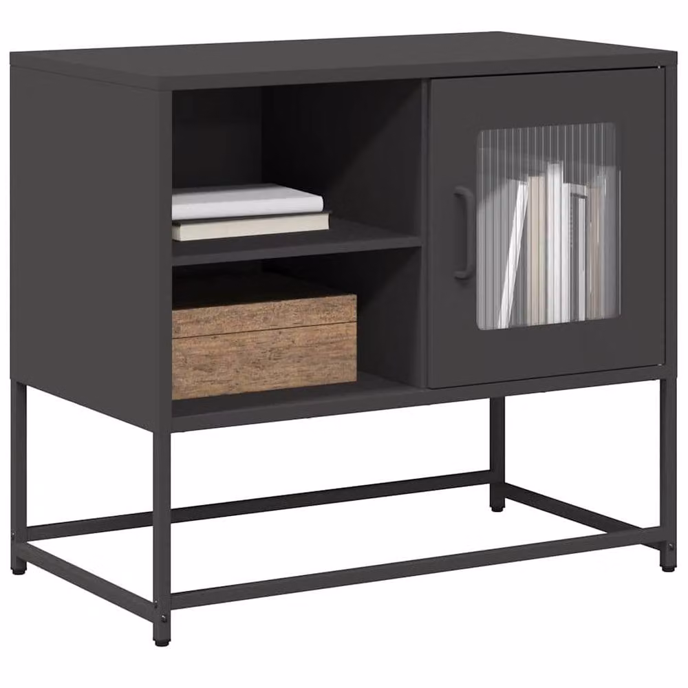 Berkfield Home Industrial Metal TV Cabinet in Black, W: 68 cm, D: 39 cm, H: 60.5 cm – 2
