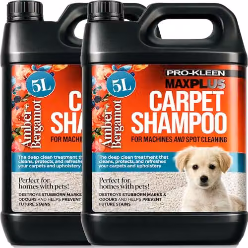 Pro-Kleen MAXPLUS Carpet Shampoo and Upholstery Cleaner, Amber and Bergamot, 2 x 5 l – 1