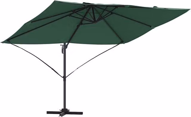Berkfield Home Green Cantilever Umbrella with Polyester Fabric and Metal Frame