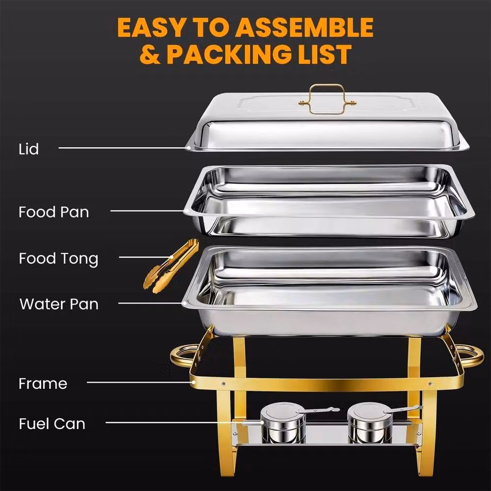 Ventryn 2 Pack Stainless Steel Chafing Dish Buffet Set in Silver – 2