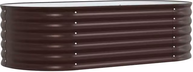 Berkfield Home Garden Brown Galvanised Steel Raised Bed W/D/H: 160 x 80 x 44 cm – 1