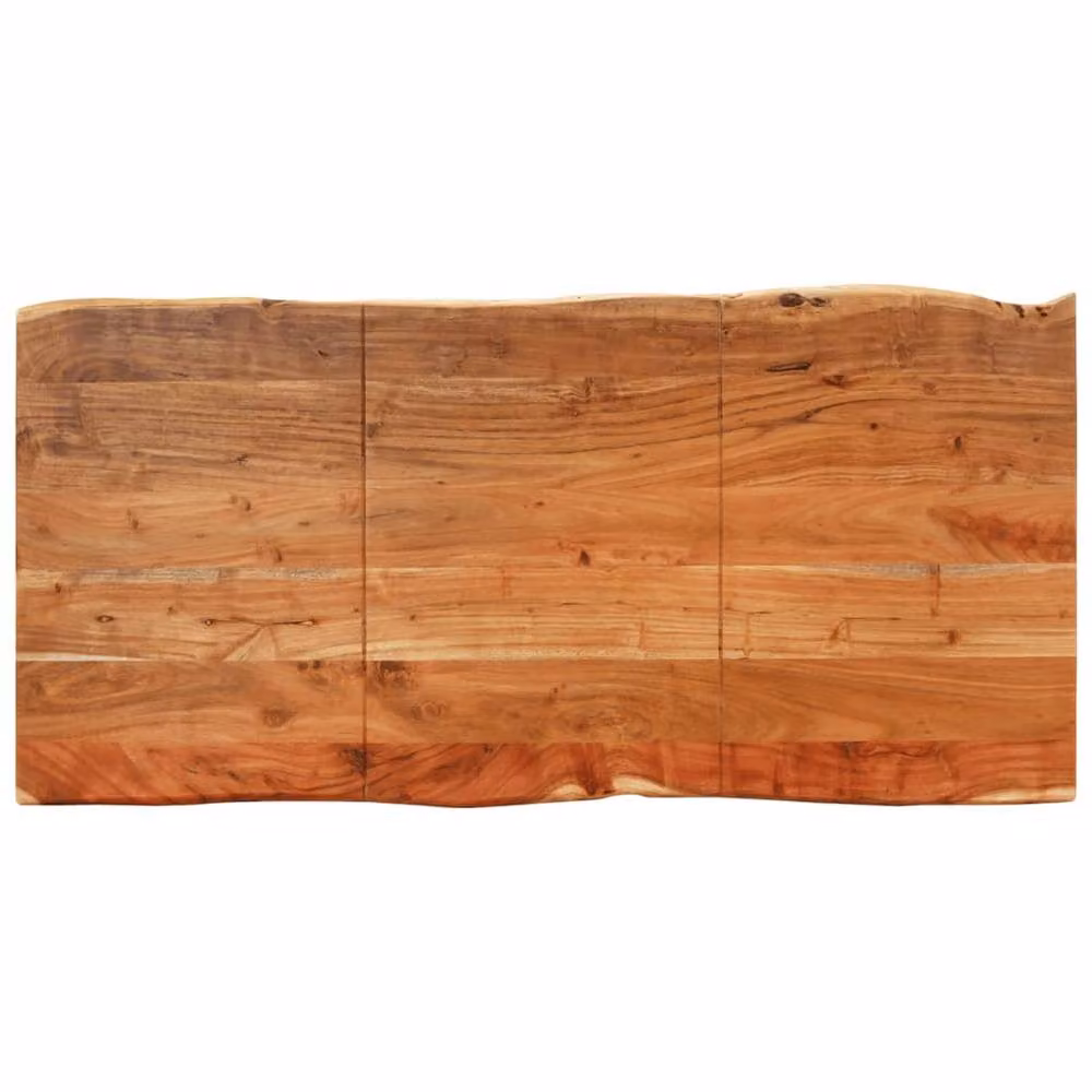 Berkfield Home Brown Solid Acacia Wood Live Edge Dining Table, W/D/H: 140 x 70 x 76 cm – 3