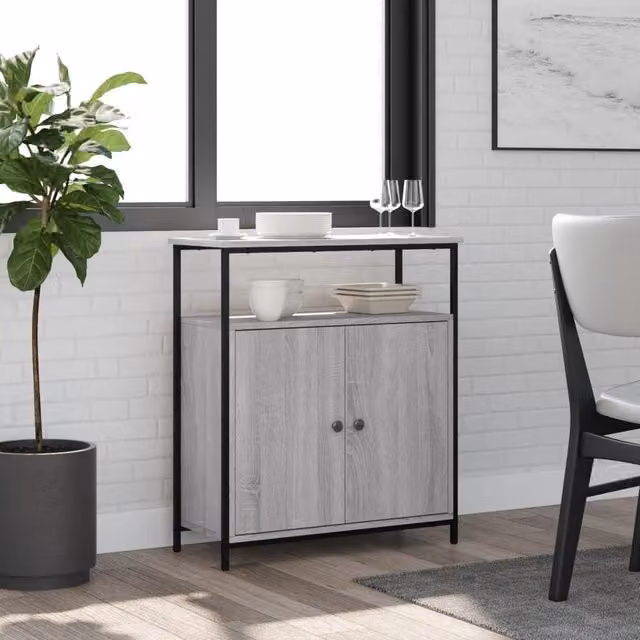 Berkfield Home Grey Sonoma Sideboard in Engineered Wood W/D/H: 70 x 30 x 80 cm