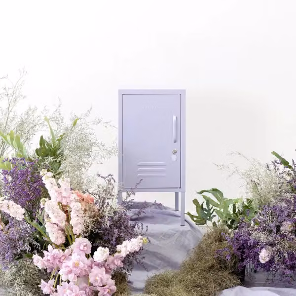 Mustard Made The Shorty To The Left Freestanding Metal Cabinet in Purple Lilac, W/D/H: 46 x 35 x 72 cm – 2