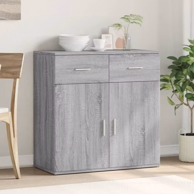 Berkfield Home Grey Sonoma Sideboard in Matt Engineered Wood W/D/H: 79 x 38 x 80 cm – 1