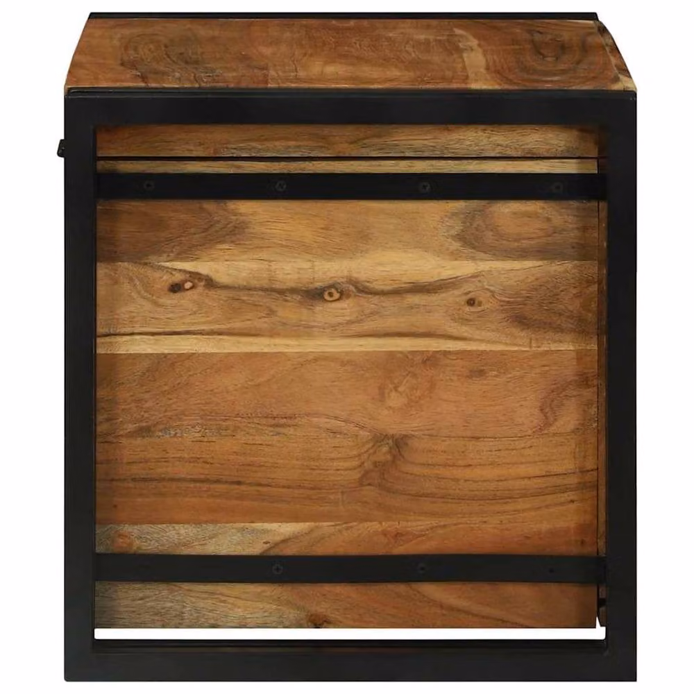 Berkfield Home Brown Solid Acacia Wood Storage Box, W: 60 cm, D: 40 cm, H: 41 cm – 4