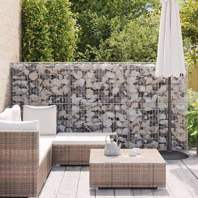 Berkfield Home Durable Galvanised Steel Gabion Basket with Lids in Silver, W/D/H: 150 x 100 x 30 cm – 1