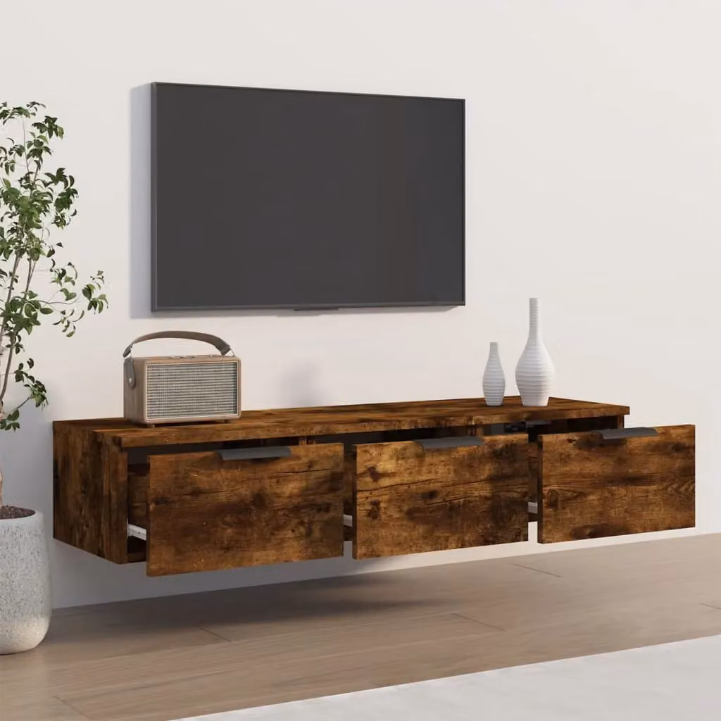 Berkfield Home Wall Cabinet in Smoked Oak Brown, W/D/H: 102 x 30 x 20 cm – 3