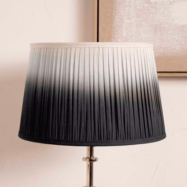 Ruma Black Ombre Pleated Tapered Fabric Lamp Shade for Table Lamps, Diameter: 30.48 cm – 1