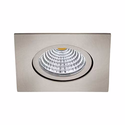 Loops Square Recessed LED Downlight in Silver Aluminium for Kitchen and Interior Use – 1