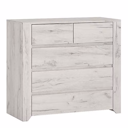 Furniture To Go Angel 2+3 Chest of Drawers, White, W: 84 cm, D: 40 cm, H: 76.5 cm
