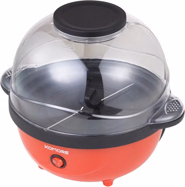 Livingandhome 650W Electric Popcorn Maker in Red, Black and Transparent
