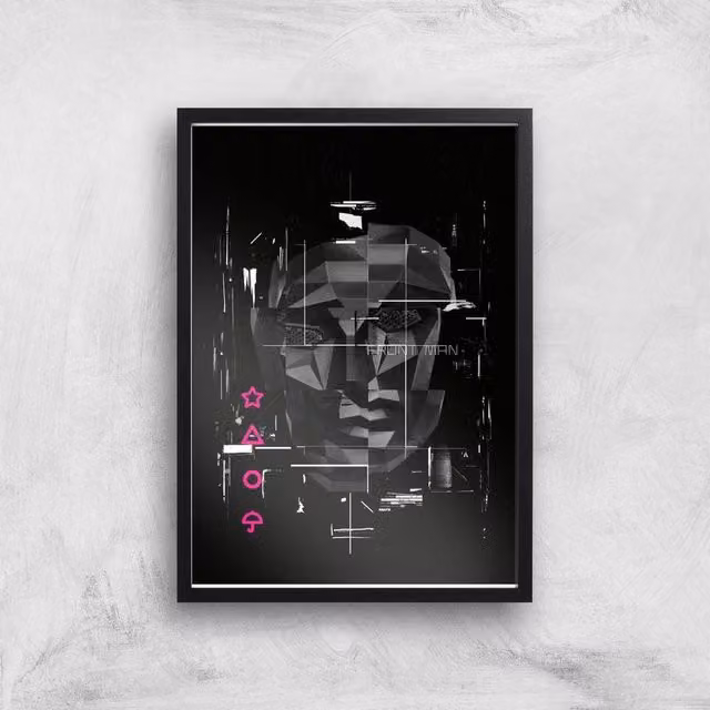 Squid Game Front Man Glitch Giclee Art Print, Multicolour, A2