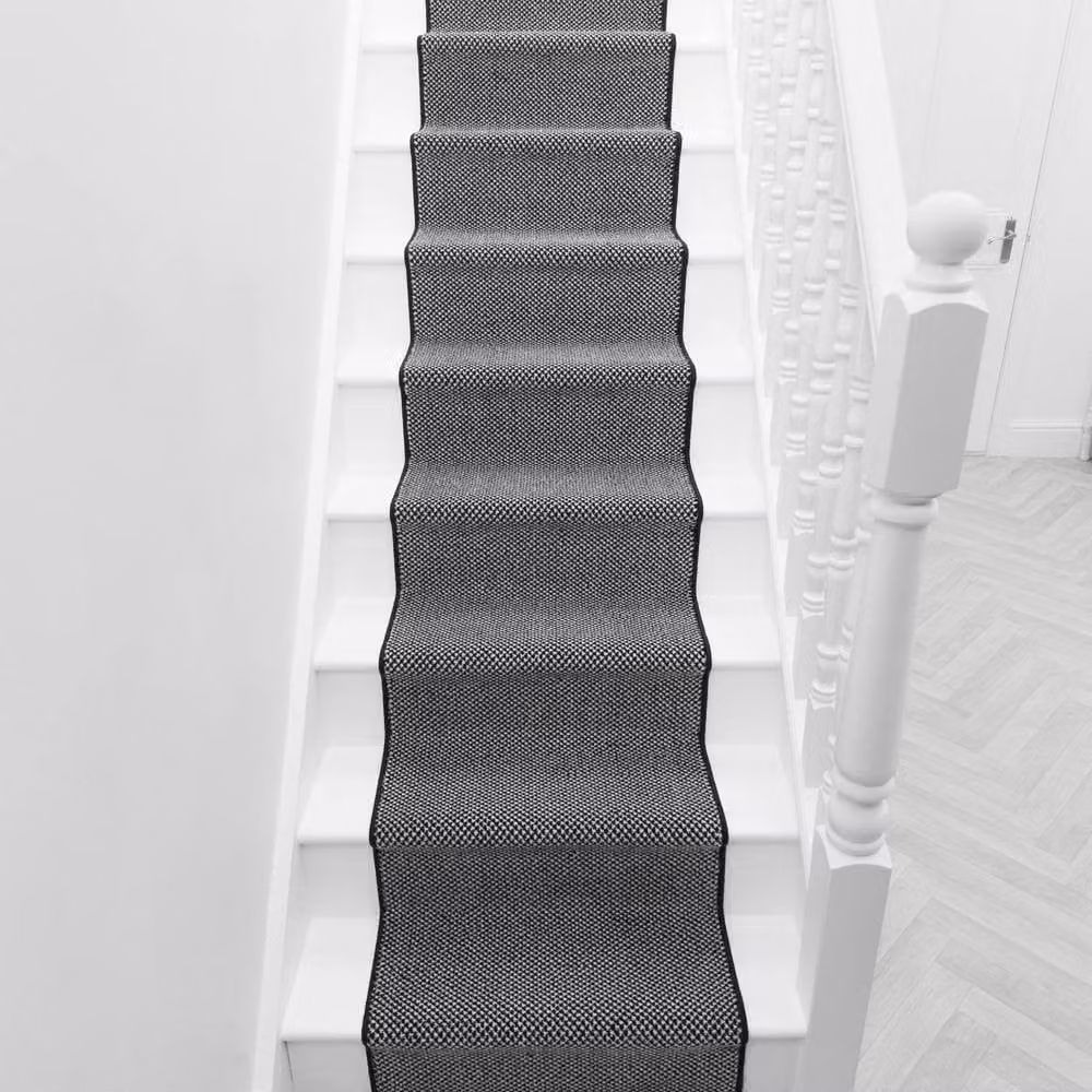 runrug Hazy Stair Runner Carpet in Black, 60 cm x 450 cm – 4
